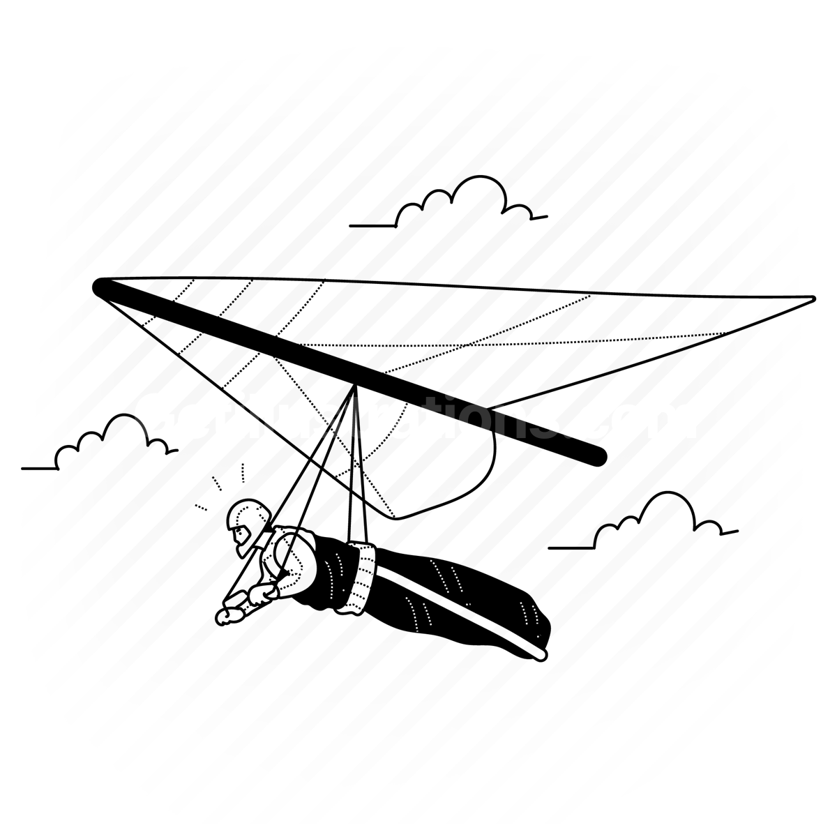 hang gliding, hang glider, sport, activity, outdoors, wind gliding